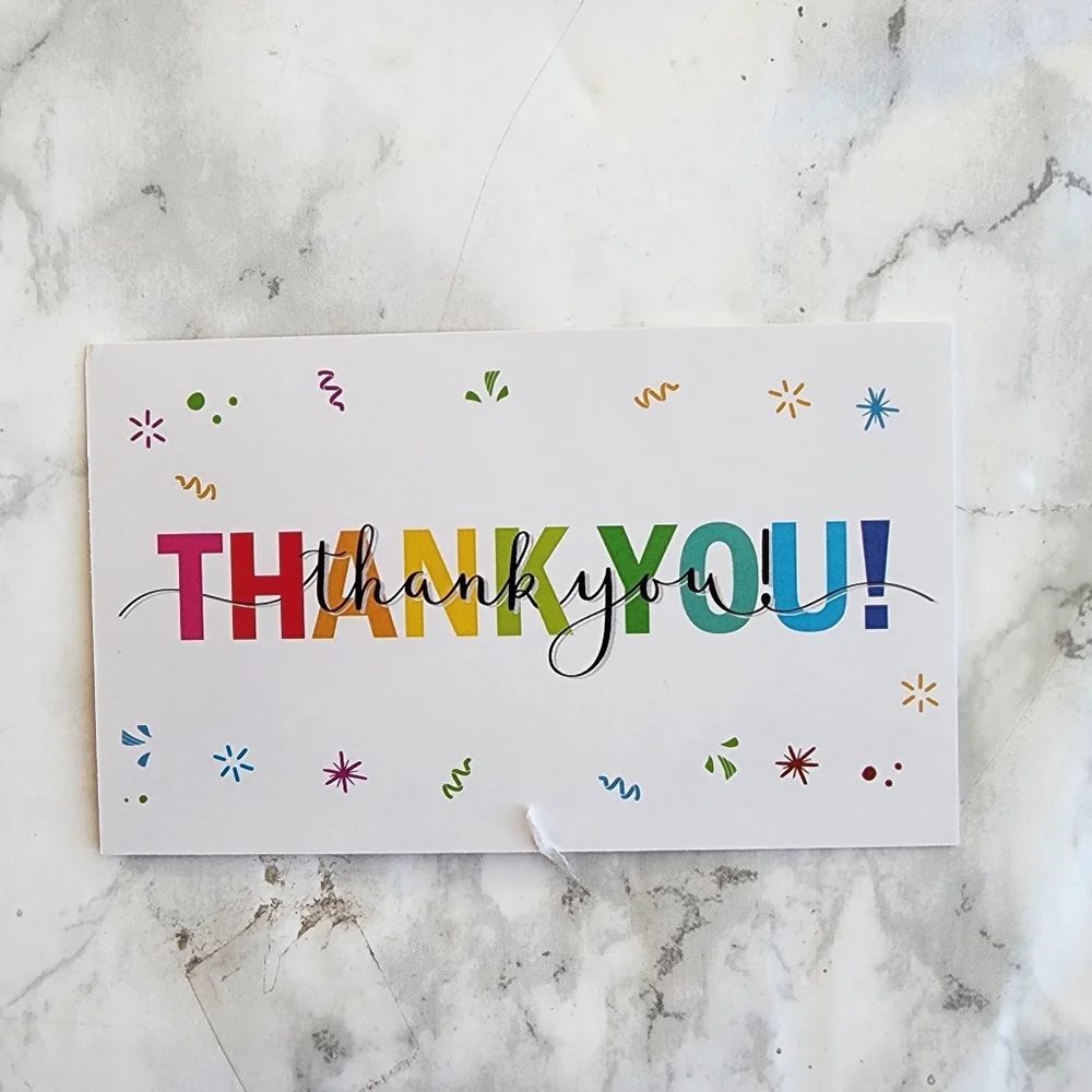 100 Pc pack Thank You Cards and Stickers